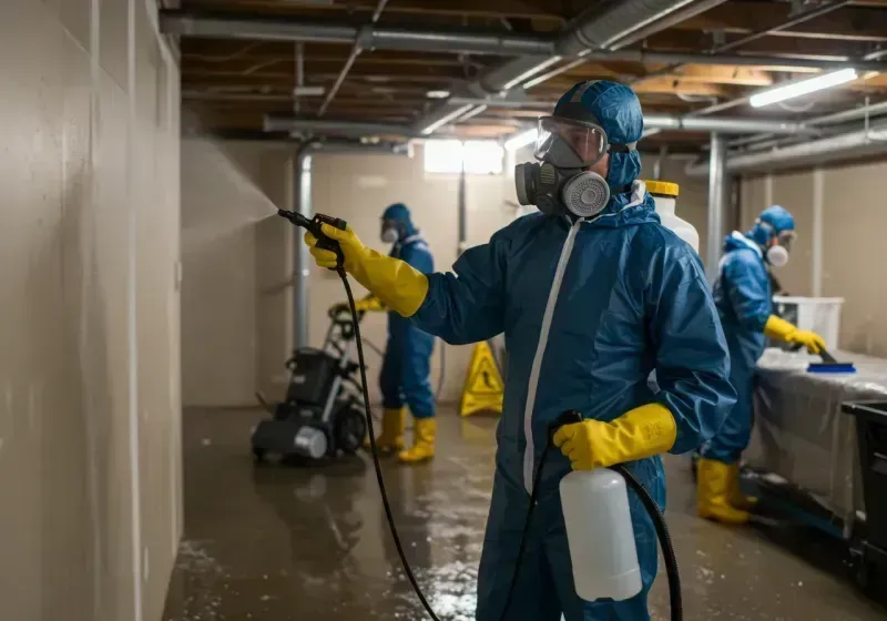 Basement Sanitization and Antimicrobial Treatment process in Oakham, MA